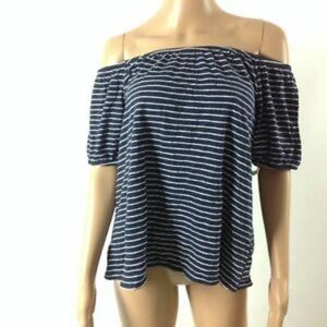 Blue and white, off the shoulder, S, old navy
